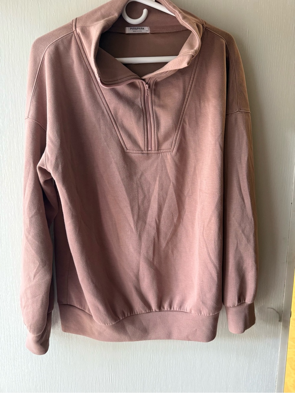 Half-Zip Dusty Rose Lounge Set - Pinspark